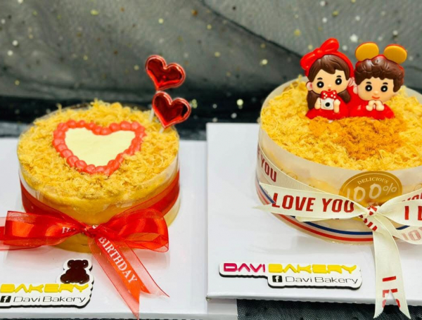 Mẫu bánh kem bông lan trứng muối Davi dành cho các cặp đôi 💕💕