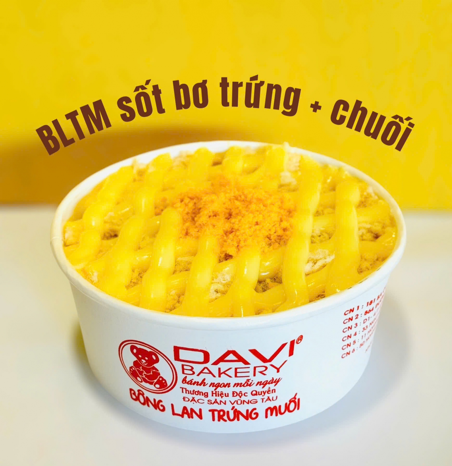 Bạn đang tìm kiếm một hương vị bánh bông lan trứng muối mới lạ, độc đáo nhưng vẫn quen thuộc? Davi tự hào giới thiệu siêu phẩm Bánh Bông Lan Trứng Muối 2 vị sốt, mang đến sự hòa quyện bất ngờ và đầy tinh tế giữa vị truyền thống và hương vị trái cây tự nhiên, chắc chắn sẽ làm hài lòng mọi giác quan!